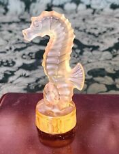 Lalique Amber Seahorse Art Glass Figurine Sold Out Older Piece Fine picture