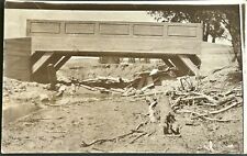 Bridge Construction. Vintage Real Photo Postcard. RPPC. 1904-1918 picture