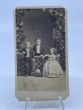 Vintage CDV Little People Id’ed 1880s midget Dress civil war stamp photo RARE picture