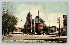 c1908 Lowell School & Monument Phillipsburg New Jersey NJ ANTIQUE Postcard picture