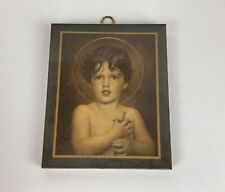 Child St John The Baptist Print Clutching A Cross Nice Old Plaque Vintage picture
