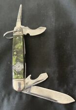 Vintage GIRL SCOUT UTICA FEATHERWEIGHT KNIFE GREEN/BLACK PEARL 1944 picture