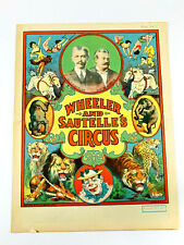 Antique Wheeler Sautelle Circus Carnival Poster courier WOW sideshow LRG picture