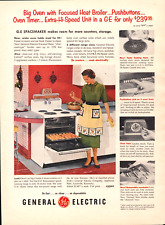 1954 General Electric G-E Spacemaker Stove Oven Vintage Print Ad 50s picture