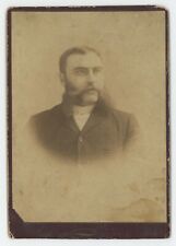 Antique Circa 1880s ID'd Cabinet Card Handsome Doctor Glasses Mutton Chop Beard picture