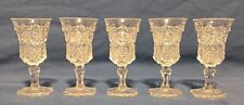 Cambridge Glass INVERTED FEATHER Pattern Cordials Circa 1910.  Set Of 5.  4 1/2