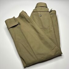 Vintage Italy Italian Army Button Fly Pants Pavia Tan Brown Fits 36x28.5  picture