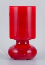 Scandinavian designer, table lamp in burgundy glass. Late 1900s. picture