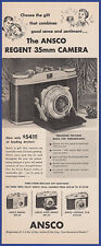 Vintage 1954 ANSCO Regent Karomat 35mm Camera Photography Ephemera 50's Print Ad picture