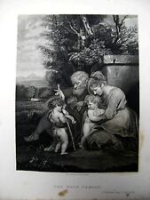 1838 BOOK PLATE PRINT PICTORAL HISTORY OF BIBLE BY REYNOLDS HOLY FAMILY picture