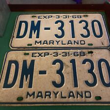 vintage maryland licence plates 1968 DM-3130  picture