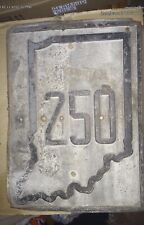RARE 1930S EMBOSSED STATE ROUTE 250 ROAD SIGN PATINA FOR DAYS HEAVY STEEL  picture