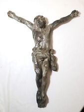 large antique original cast iron religious cast iron cross crucifix Jesus Christ picture
