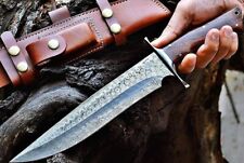 DAMASCUS Steel Knife, Hand Forged Bowie Knife,Fixed Blade knife Hunting Knif picture