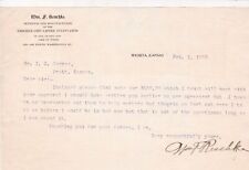 U.S. Wm. F. Reschke, Wichita, Kansas 1908 Inventor & Manf Headed Letter Rf 44235 picture