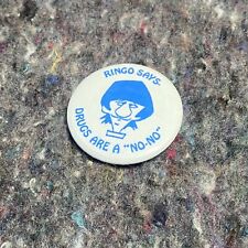 Ringo Starr 1970s? VTG Beatles Music Pin-Back Button “Drugs are a No No” picture