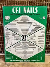 c.1950s Tin over Cardboard CF&I Nails Chart Colorado Fuel & Iron Corp. picture