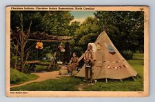 Cherokee NC-North Carolina, Cherokee Indian Reservation Antique Vintage Postcard picture