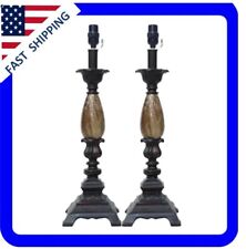 20 Inch Set Of 2 Lamps No Shades Marble Look picture