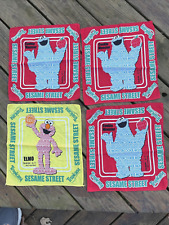 Vintage Sesame Street Tropicana Cookie Monster Elmo Scarf lot 4 napkin 13