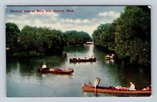 Detroit MI-Michigan, Pavilion Lake at Belle Isle, Antique Vintage Postcard picture