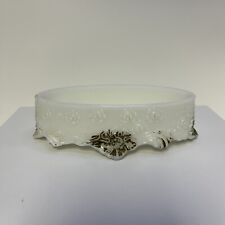 Vintage Opalite Milk Glass Cartouche Shape Jewelry Trinket Box (no Lid) picture
