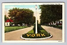 York NE-Nebraska, Scenic Views South Lincoln Avenue, Vintage c1947 Postcard picture