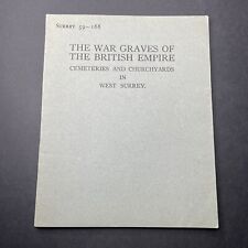 WW1 War Graves Of The British Empire West Surrey Cemetery & Churches 1931 Book picture