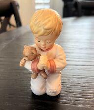 Vintage Goebel Figurine ~ Boy Praying Kneeling with Teddy Bear ~ Mint picture