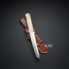 Custom Handmade D2 Tool Steel Japanese Style Full Tang Fixed Blade Tanto Knife picture