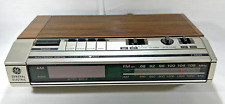 Vintage GE General Electric AM FM Radio Alarm Clock 7-4634B Woodgrain Works  picture