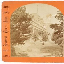 Lake George Hotel Lawn Stereoview c1870 Stoddard New York Antique Photo Art G657 picture