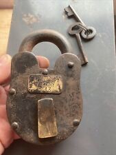 Winchester Rifle Padlock Blacksmith Gunsmith Lock Key Set Patina 1.5LB Collector picture