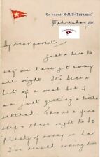 RMS TITANIC LETTER WRITTEN BY WALLACE HARTLEY WHILE ON BOARD TITANIC 1912 RP picture