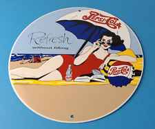 Vintage Pepsi Porcelain Sign - Bottles Beach Beverage Drink Cola Gas Sign picture
