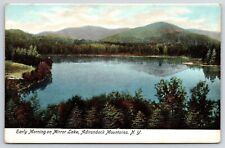 Early Morning On Mirror Lake Adirondacks Mountains New York NY Mountain Postcard picture