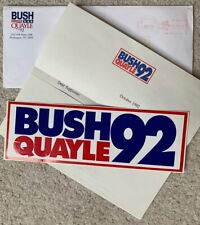 1992 GEORGE BUSH US Presidential Political envelope Bumper Sticker Dan Quayle 4 picture