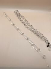  Lot of 2 lengths chandelier glass chain twisted glass links and long oval links picture