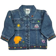 Disney Bear In The Big Blue House Denim Embroidered Jacket 12m Vintage Y2K NEW picture