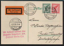 ✔️ 1926. GERMANY REICH LUFTPOST EXCELLENT POSTCARD CHEMNITZ BERLIN picture