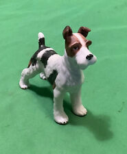 VTG Terrier White & Brown / Black Ceramic Dog Figurine Standing - 5” X 5” picture