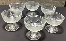 Sherdley Nordic Frost Textured Glass Dessert Bowls Set 50s Vintage Ice cream picture
