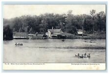 c1905 Miller Park Lake Boat House Bloomington Illinois IL Antique Postcard picture