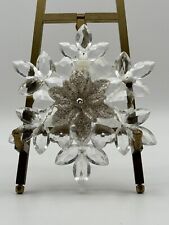 Vintage Christmas Tree Decoration Crystal-Like Plastic Snowflake picture