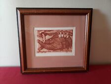 Carol Travers Lummus Etching & Embossed Cats 1983 Framed 7/350 picture
