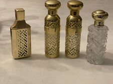 SHALIMAR GUERLAIN Perfume ATOMIZER GOLD LATTICE REFILL BOTTLE SET 1981 Empty picture