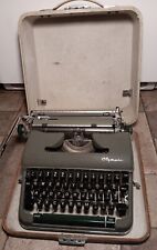 Vintage 1960s Olympia SM-4 Green Portable Typewriter Green w/Case(Working) picture