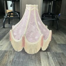 Victorian Style Purple/Lavender Brocade Fabric & Fringe Lampshade vintage cloth picture