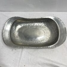 Vintage Tinn Handarbeide Hand Hammered Pewter Footed Bowl picture