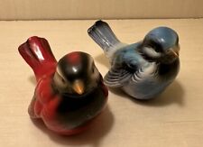 Pair of Vintage Goebel W. Germany Porcelain CV73 hand painted Red / Blue birds picture